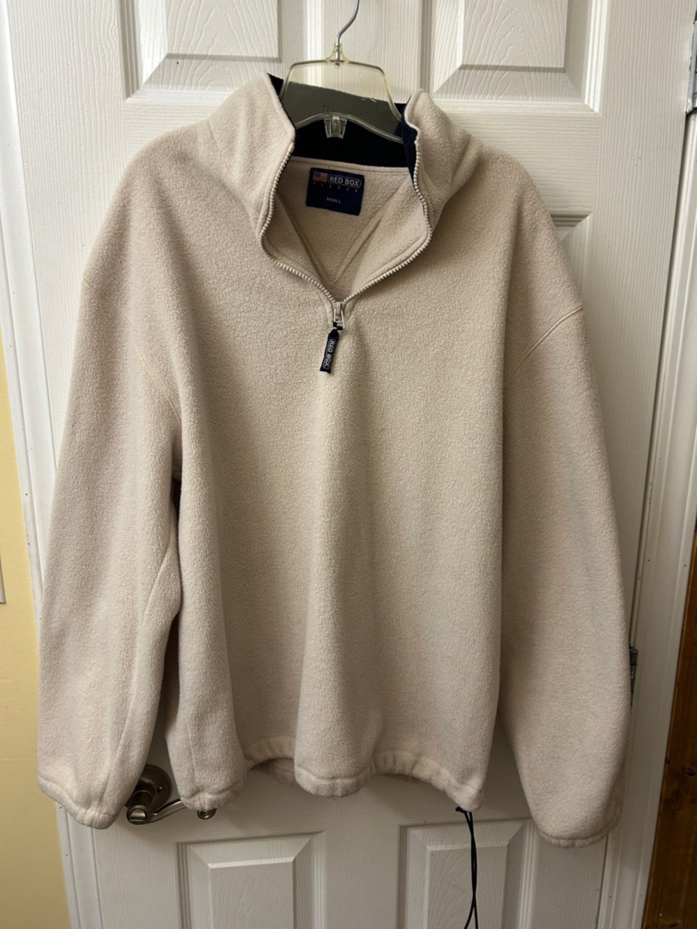 Men’s Cream Half-Zip Fleece Pullover